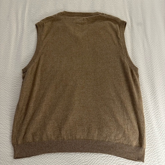 Saddlebred V-Neck Sweater Vest in Tan - Picture 4 of 5
